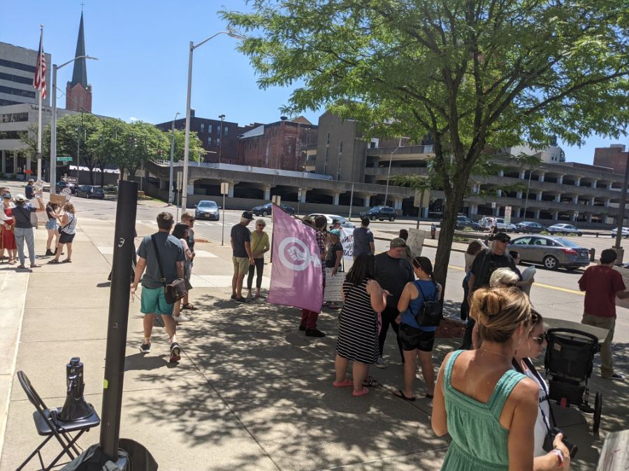 Indivisible Binghamton chapter members in action, 2022