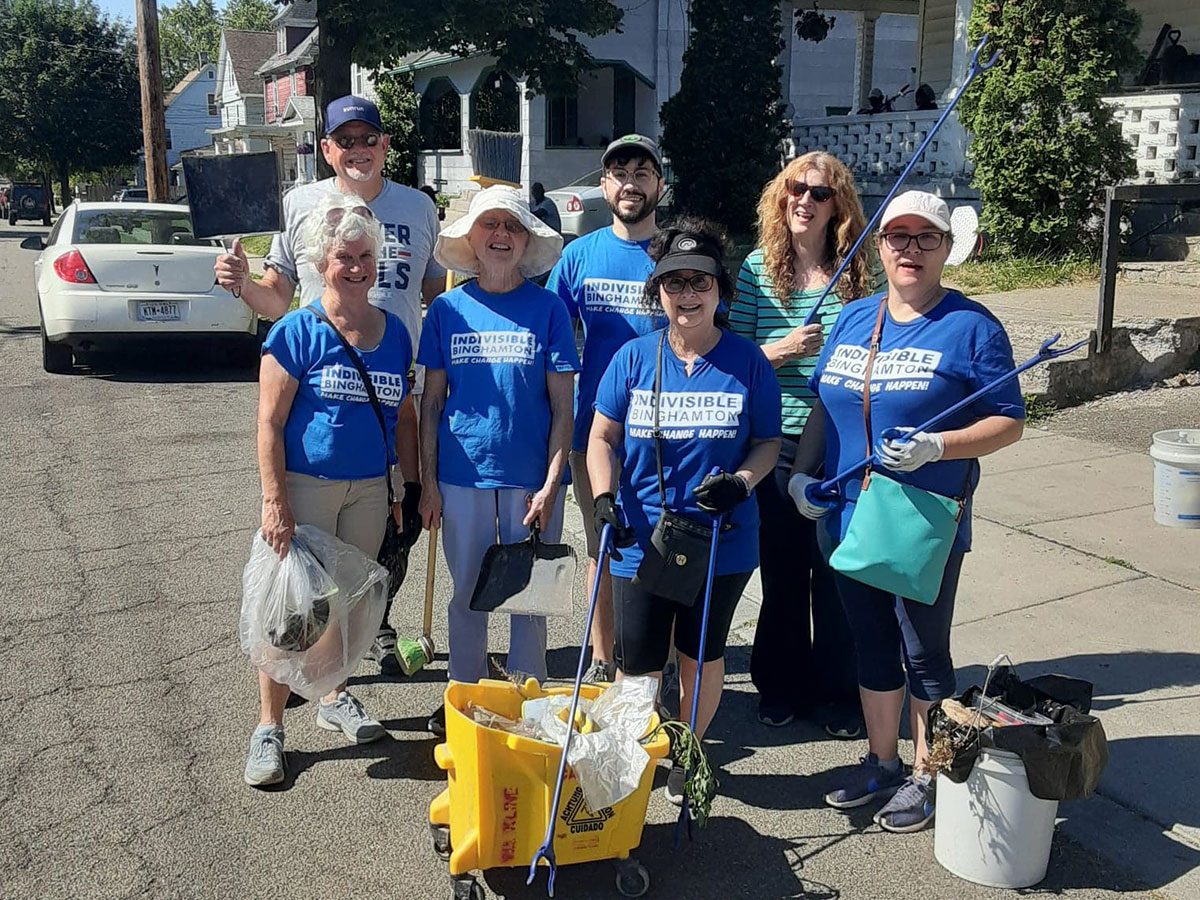 Indivisible Binghamton chapter members in action, 2022