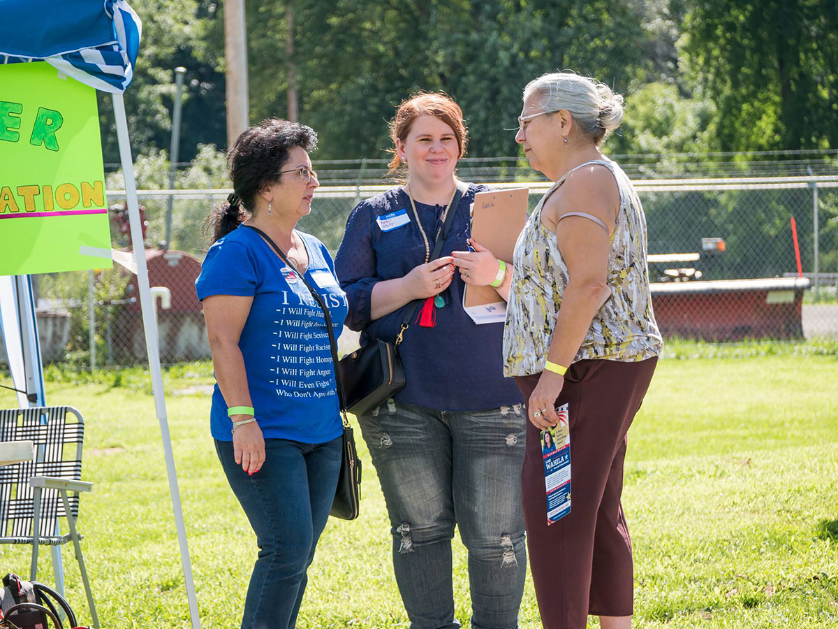 Indivisible Binghamton chapter members, early days of the chapter